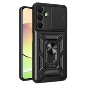 Oklepni ovitek MaX-Armor z obročem, kovinsko ploščico in zaščito zadnjih kamer za Samsung Galaxy A16 - army black