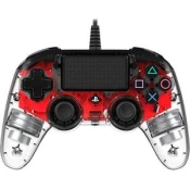 Bigben PS4 Nacon Compact Light Wired Controller prozirno-crveni