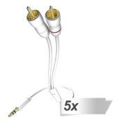 5x in-akustik Star Audio Cable 3,5 mm Jack Plug - Cinch 0,75 m