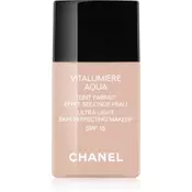 Chanel Vitalumiere Aqua make-up ultra light za sjajni izgled lica nijansa 22 Beige Rosé SPF 15 30 ml