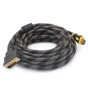 3G (71013) kabl HDMI (muški) na DVI (muški) 10m crno-zlatni
