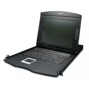 PLANET 17 16-Port Combo VGA LCD KVM switch Rack mounting Black