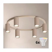 Brilagi - LED RGBW stropna svetilka SELE z možnostjo zatemnitve 6xGU10/6,5W/230V bež