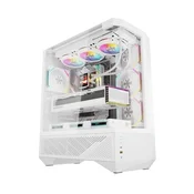 darkFlash Računalniško ohišje DARKFLASH DY460 + 4 ventilatorji ARGB (belo)