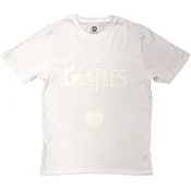 The Beatles Drop T Logo & Apple White-on-White (Hi-Build White-On-White) White L Majica