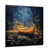 Canvas Slika na platnu Brod na pucini 3, 50x50 cm, Sa ramom, Bela