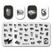 Ploščica za žigosanje nohtov z vzorci EAGLE AMERICA FLAG USA