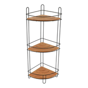 TENDANCE Trostruka ugaona polica 61,5x27x20 cm mdf/bambus, crna