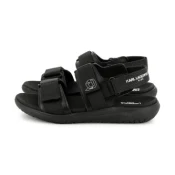 Karl Lagerfeld za fante. Z30382 Črni usnjeni sandali (29), Črna, Velcro, Priložnostno, otroška moda