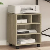 Vidaxl vidaXL Stojalo za tiskalnik s kolesi sonoma hrast 41x32x48 cm