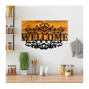 Atelier Del Sofa Zidna dekoracija Welcome, 58x36x3 cm, Crna