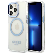 Guess GUHMP13LHTRMB iPhone 13 Pro blue hard case Metal Outline Magsafe (GUHMP13LHTRMB)