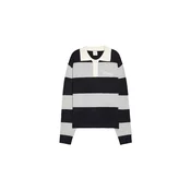 Bershka Pulover mornarska/siva/off-bela
