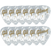 Gibson Pearloid White Picks Thin 12 Pack