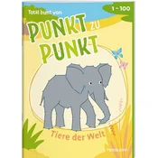 Total bunt von Punkt zu Punkt. Tiere der Welt. Von 1 bis 100