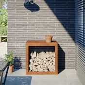 shumee vidaXL Stojalo za drva 60x40x60 cm kortensko jeklo