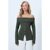 Trend Alacati Stili Ženska bluza Alc-X14527, Maslinasta