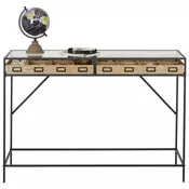 KONZOLNI STO  120/83/40 cm  prirodna boja, crna drvo, metal, staklo, pločasti materijal