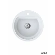 Milo Granitna sudopera Essence, o90, O51cm, Magnesia white sifon