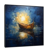 Canvas Slika na platnu Brod na pucini, 30x30 cm, Sa ramom, Crna
