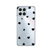 TELEMPIRE Silikonska maska Print Skin za Honor X8 Hearts providna