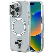Ovitek Karl Lagerfeld IML Karl in Choupette MagSafe ovitek za iPhone 16 Pro prozoren (KLHMP16LHNKCIT)