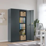 Greatstore Arhivska omara antracitna 105x40x180 cm jeklo