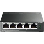 5-Port Gigabit Easy Smart Switch with 4-Port PoE+, metal case, desktop mount, PoE budget 65W, support 802.1q VLAN, QoS, Port Isolation, Loop Prevention, IGMP, PoE Extend mode, easy management via Web UI and Easy Smart Utility.