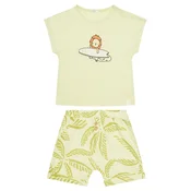 United Colors Of Benetton Komplet majica in kratke hlače 3O7SAK014 Zelena Regular Fit