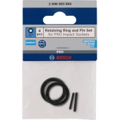 Retaining Ring and Pin Set for PRO Impact Socket, 1/4 palca, 4-delni