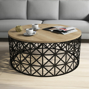 Wallity Klub sto 90x90x38cm Hrast-Crni