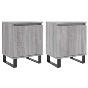Vidaxl Nočna omarica 2 kosa siva sonoma 40x30x50 cm inženirski les