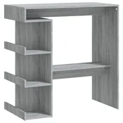 Vidaxl Barska miza s policami siva sonoma 100x50x101,5 cm