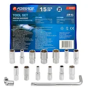Forsage Set dolgih globokih šesterokotnih nasadnih ključev 10-32 mm 15-delni gumb.