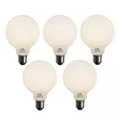 Komplet 5 zatemljivih LED žarnic E27 Opal G95 5W 450lm 3000K