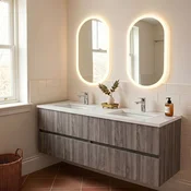 Skye Decor Set kupatilskog ormarica sa umivaonikom i ogledalom, 2 dela, Bež