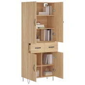 Greatstore Visoka komoda sonoma hrast 69,5x34x180 cm inženirski les
