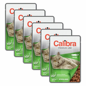 CALIBRA Cat Adult Sterilised koščki z lososom v omaki 6x100 g