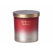 Emocio steklena dišeča sveča 80x90 mm s pločevinastim pokrovčkom, v darilni škatli Red Berries & Mahogany