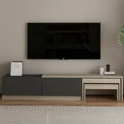HANAH HOME TV polica Nest Travertine Anthracite