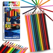 Hot Wheels Hot Wheels Svinčniki za šolo, leseni trikotni svinčniki 12 BARV STARPAK