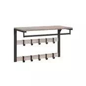 Songmics Stenski obešalnik za plašče 30x65x42 cm sivo-bež
