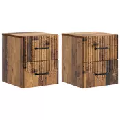 vidaXL Stenski nočni omarici 2 pcs Star les 34,5 x 33 x 40 cm