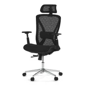 Autronic Pisarniški stol Office chair, black MESH, plastic cross (KA-S258 BK)