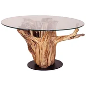 Casa Padrino luxury coffee table with glass top natural/black A� 90 cm