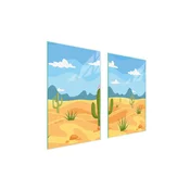 shumee STEKLENA ZAŠČITNA PLOŠČA ZA ŠTEDILNIK 75x52 CACTUS