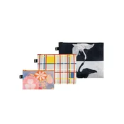 LOQI set 3 žepkov z zadrgo Zip Pockets Klint, Mondrian, Recycled