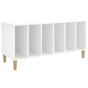 Greatstore Omarica za gramofonske plošče bela 100x38x48 cm inženirski les