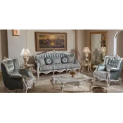 Casa Padrino Luxury Baroque Living Room Furniture Set Green/White/Silver