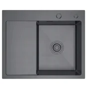 shumee Grafitno jekleno pomivalno korito z desnim odtokom 58x48 lukenj + dozator + sifon